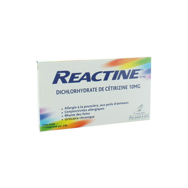 REACTINE ALLERGIE CETIRIZINE 10MG 7 COMPRIMES