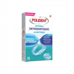 NETTOYANT QUOTIDIEN APPAREILS ORTHODONTIQUES et GOUTTIERES 36 COMPRIMES POLIDENT