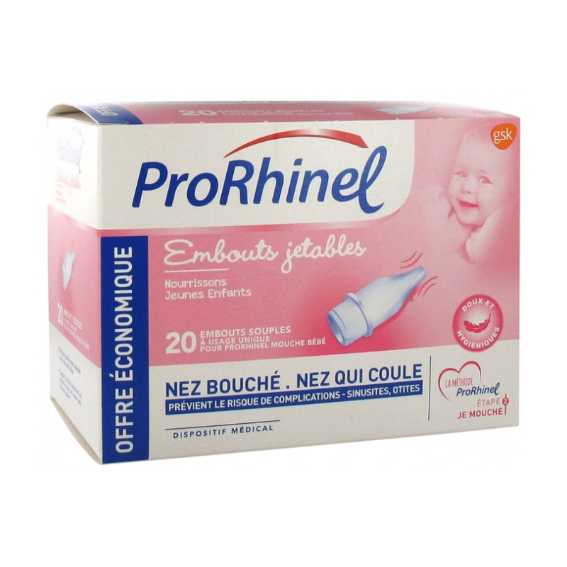 ProRhinel Embouts jetables souples pour mouche-bébé x 20