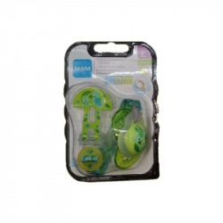 Sucette Perfect + attache-sucette silicone Colors of nature 6 mois et + Mam  - accessoires bébé