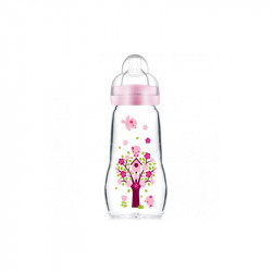 BIBERON VERRE PREMIUM ROSE 2MOIS+ 260ML MAM