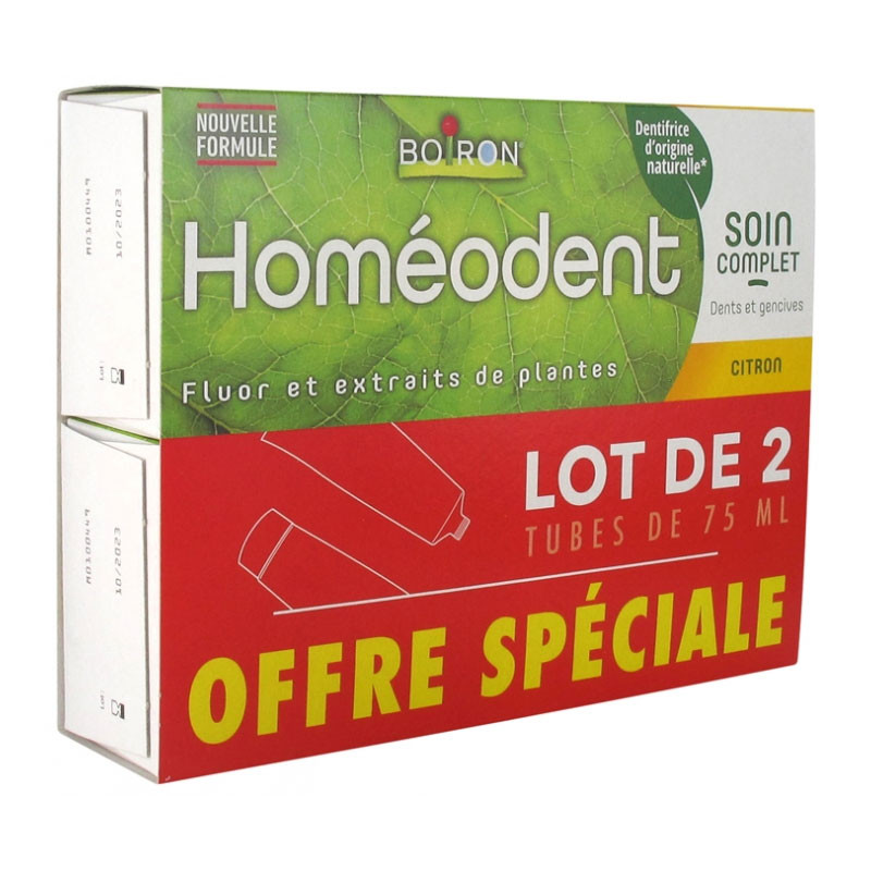 HOMEODENT SOIN COMPLET DENTS ET GENCIVES CITRON LOT DE 2 X 75ML BOIRON HOMEODENT SOIN COMPLET DENTS ET GENCIVES CITRON LOT DE 2 X 75ML BOIRON