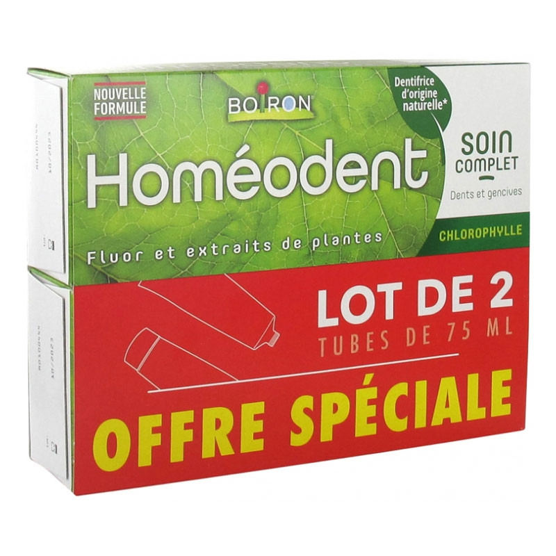 HOMEODENT SOIN COMPLET DENTS ET GENCIVES CHLOROPHYLLE LOT DE 2 X 75ML BOIRON HOMEODENT SOIN COMPLET DENTS ET GENCIVES CHLOROPHYLLE LOT DE 2 X 75ML BOIRON
