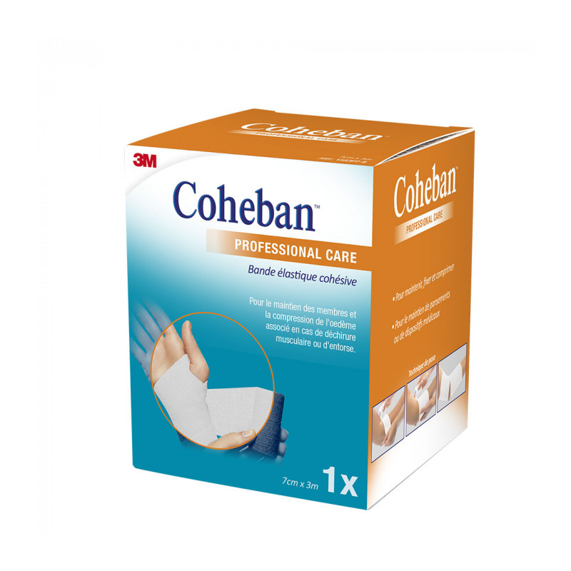 COHEBAN BANDE ELASTIQUE COHÉSIVE BLANC 7cm X 3m 3M