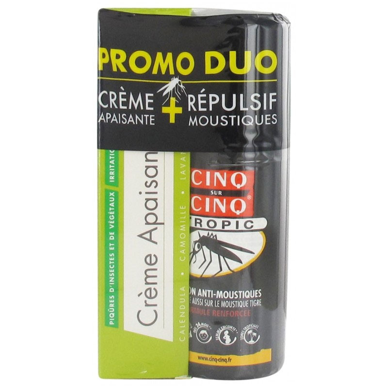 CINQ SUR CINQ DUO CREME APAISANTE + LOTION TROPIC RÉPULSIF MOUSTIQUES