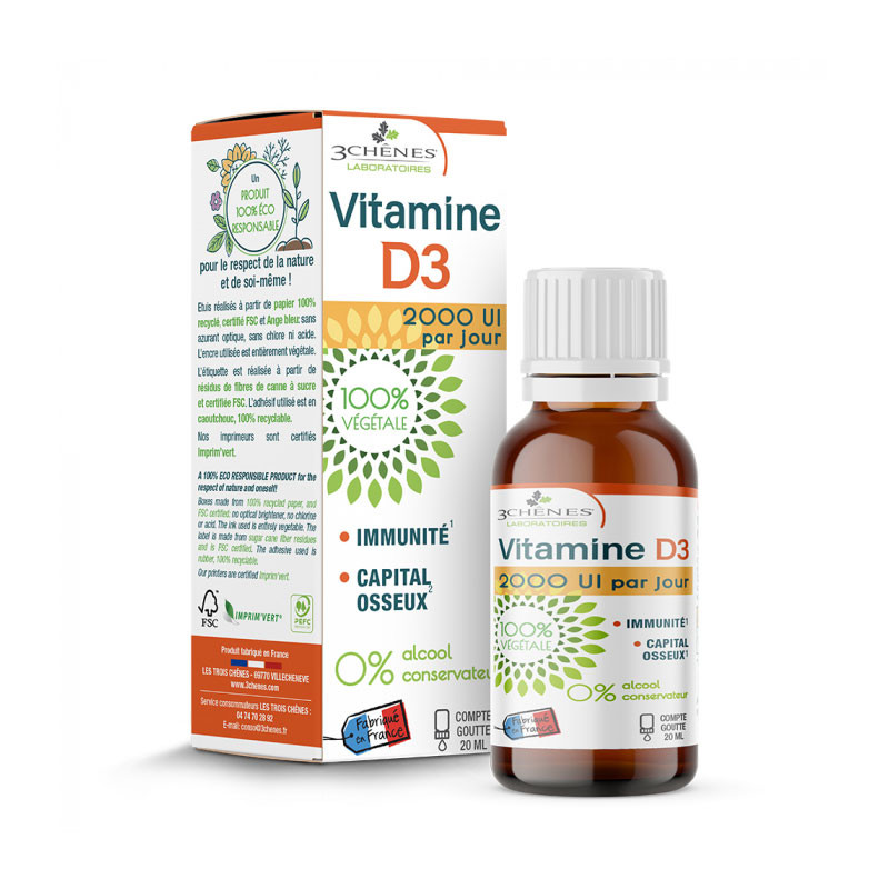 VITAMINE D3 2000 UI /JOUR 20ML 3CHÊNES