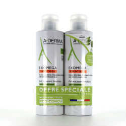 EXOMEGA CONTROL GEL MOUSSANT EMOLLIENT  ANTI-GRATTAGE LOT DE 2 X 500ML A-DERMA