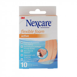 PANSEMENTS FLEXIBLE FOAM ACTIVE X 10 BANDES NEXCARE