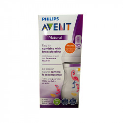 BIBERON NATURAL 1 mois et +  FLAMAND ROSE 260ML AVENT
