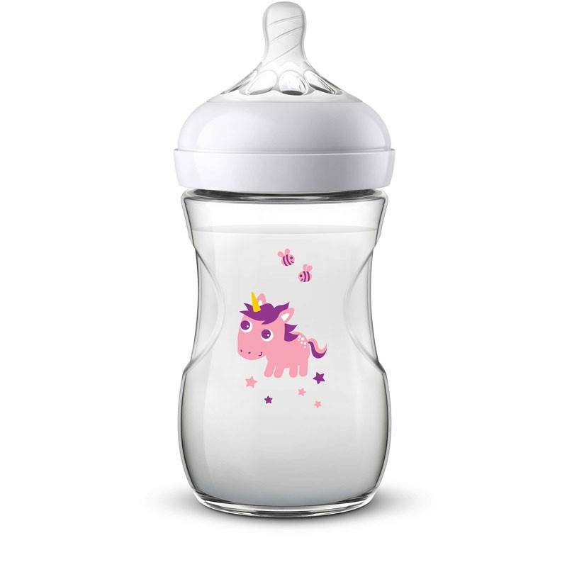 BIBERON NATURAL 1 mois et + LICORNE 260ML AVENT