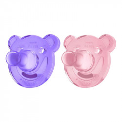 SOOTHIE SUCETTES ORTHODONTIQUES X 2 ROSE VIOLET 0-3 mois AVENT