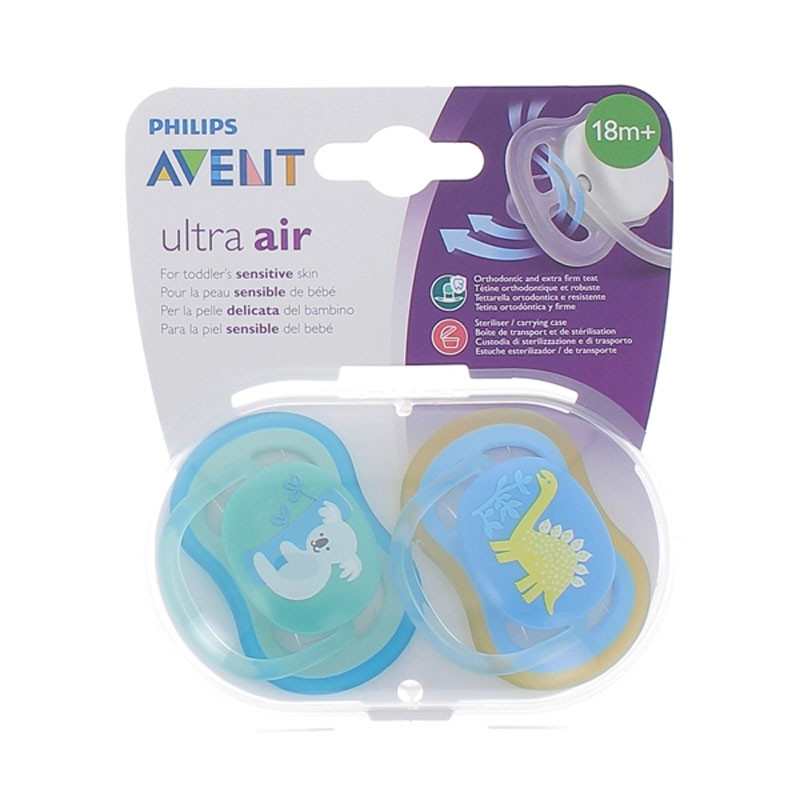 SUCETTES ULTRA AIR COLORIS BLEU/VERT 18 mois+ AVENT