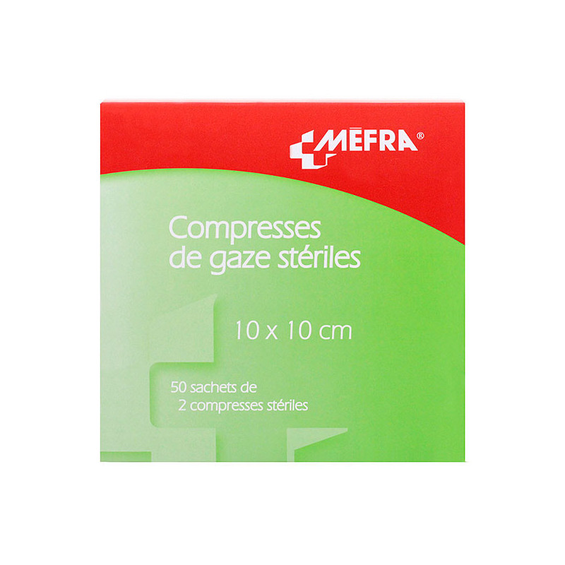 COMPRESSES STERILES DE GAZE HYDROPHILE 10X10CM X50 MEFRA