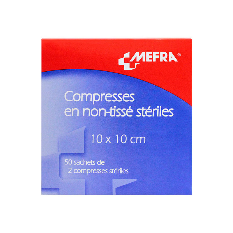 COMPRESSES STERILES NON TISSE 10X10 BTE DE 50 MEFRA