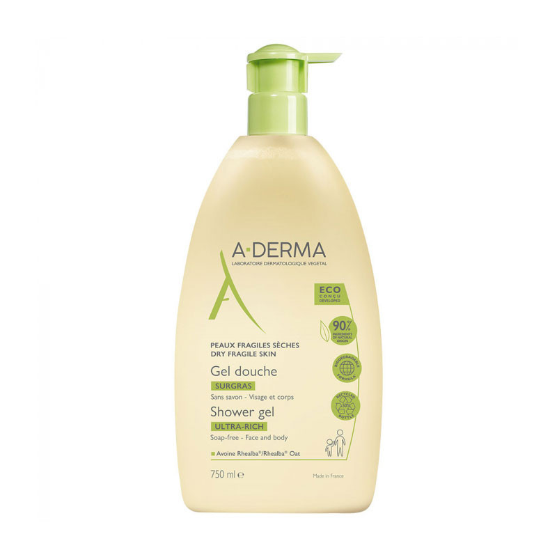 GEL DOUCHE SURGRAS AVOINE RHEALBA ULTRA RICHE 750ML A-DERMA GEL DOUCHE SURGRAS AVOINE RHEALBA ULTRA RICHE 750ML A-DERMA