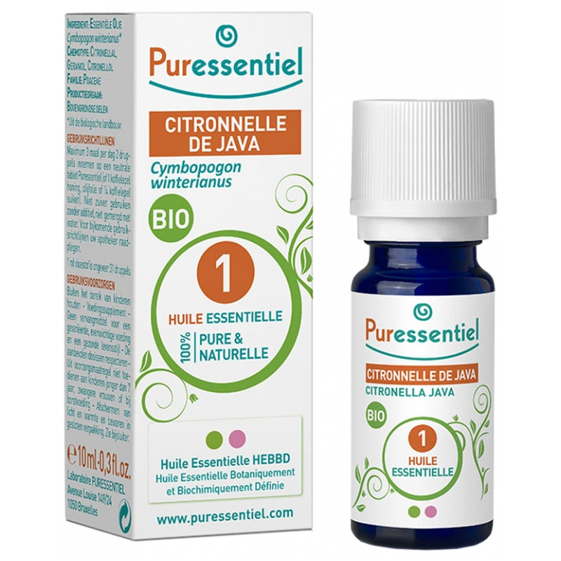 HUILE ESSENTIELLE CITRONNELLE DE JAVA BIO PURESSENTIEL HUILE ESSENTIELLE CITRONNELLE DE JAVA BIO PURESSENTIEL