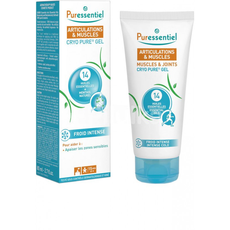 CRYO PURE GEL ARTICULATIONS ET MUSCLES 80ML PURESSENTIEL CRYO PURE GEL ARTICULATIONS ET MUSCLES 80ML PURESSENTIEL