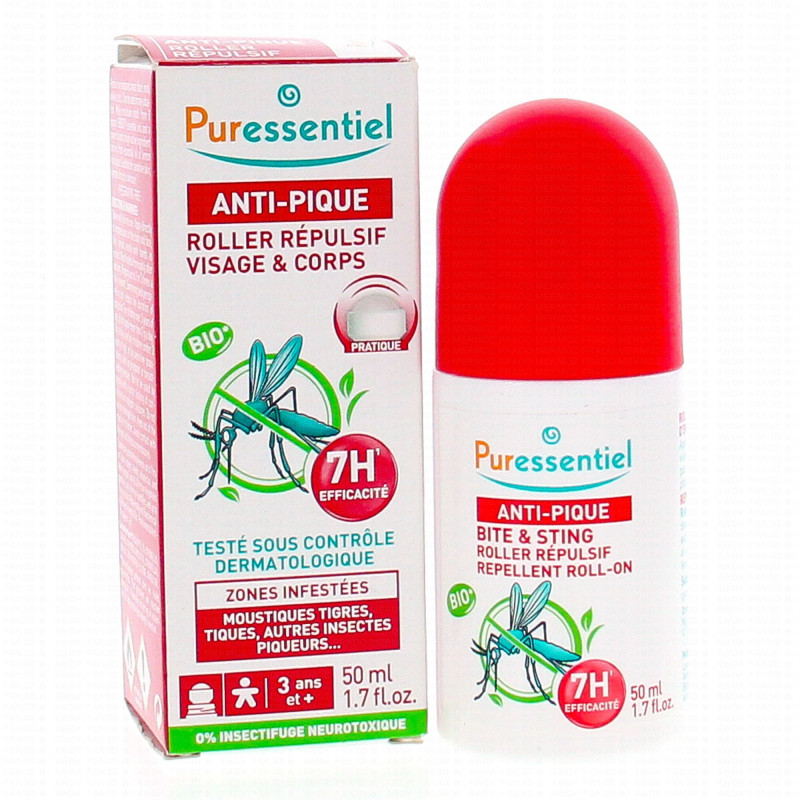 ANTI PIQUE ROLLER REPULSIF VISAGE ET CORPS 50ML BIO PURESSENTIEL ANTI PIQUE ROLLER REPULSIF VISAGE ET CORPS 50ML BIO PURESSENTIEL