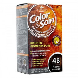 COLOR & SOIN COLORATION PERMANENTE 4B CHATAIN BROWNIE LES 3 CHENES
