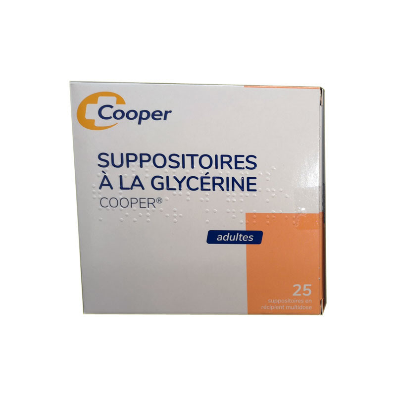 SUPPOSITOIRES A LA GLYCERINE ADULTES Boite de 25  COOPER