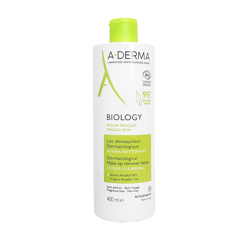 BIOLOGY LAIT DEMAQUILLANT DERMATOLOGIQUE BIO 400ML A-DERMA