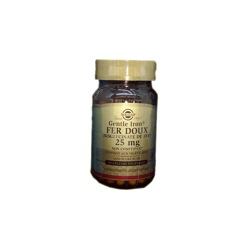 GENTLE IRON FER DOUX 25MG 90 gélules SOLGAR