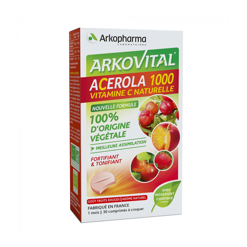 ARKOVITAL ACEROLA 1000 X 30 COMPRIMES A CROQUER ARKOPHARMA