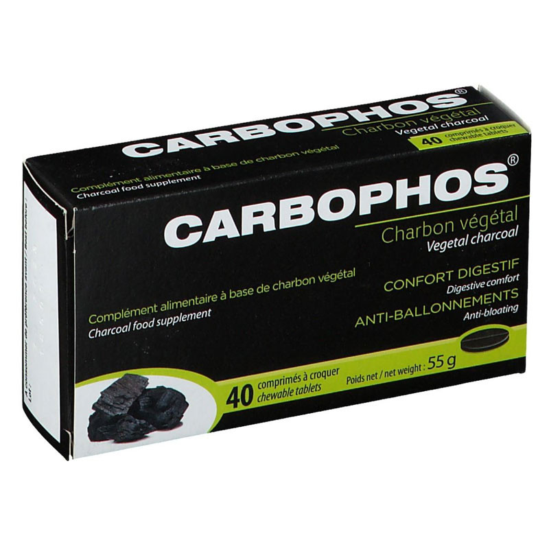 CARBOPHOS CHARBON VEGETAL X 40 COMPRIMES A CROQUER TRADIPHAR
