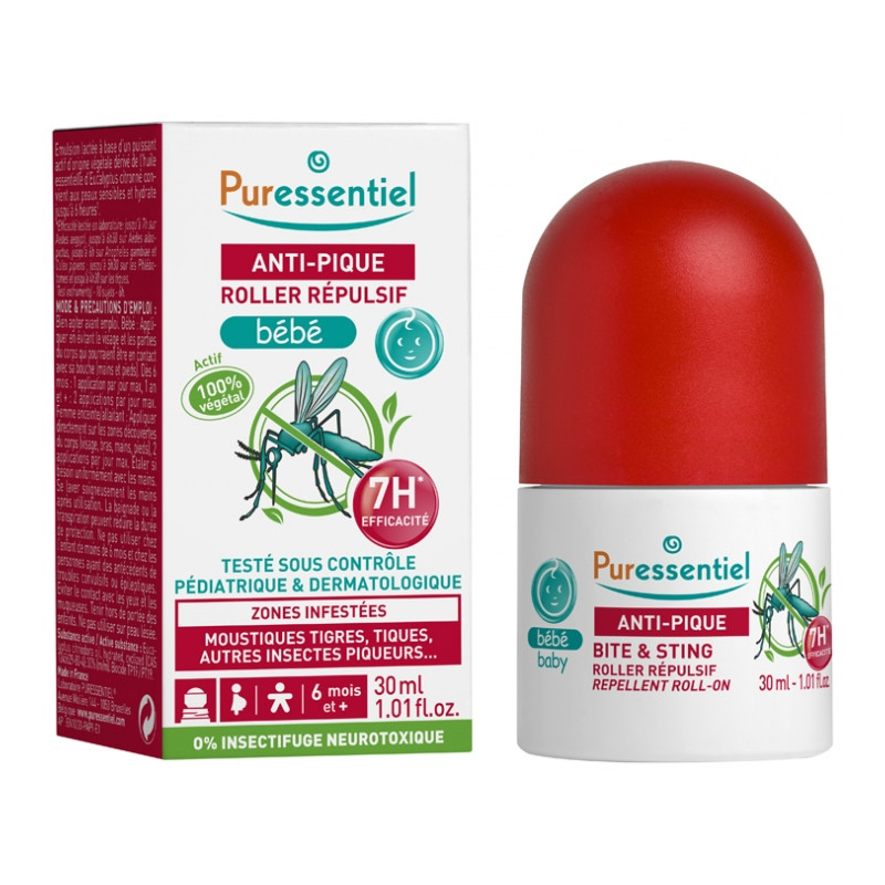 ANTI-PIQUE ROLLER REPULSIF BEBE 30ML PURESSENTIEL ANTI-PIQUE ROLLER REPULSIF BEBE 30ML PURESSENTIEL