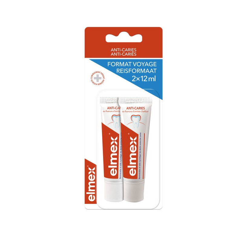 DENTIFRICE 2 TUBES DE VOYAGE 12ml ELMEX