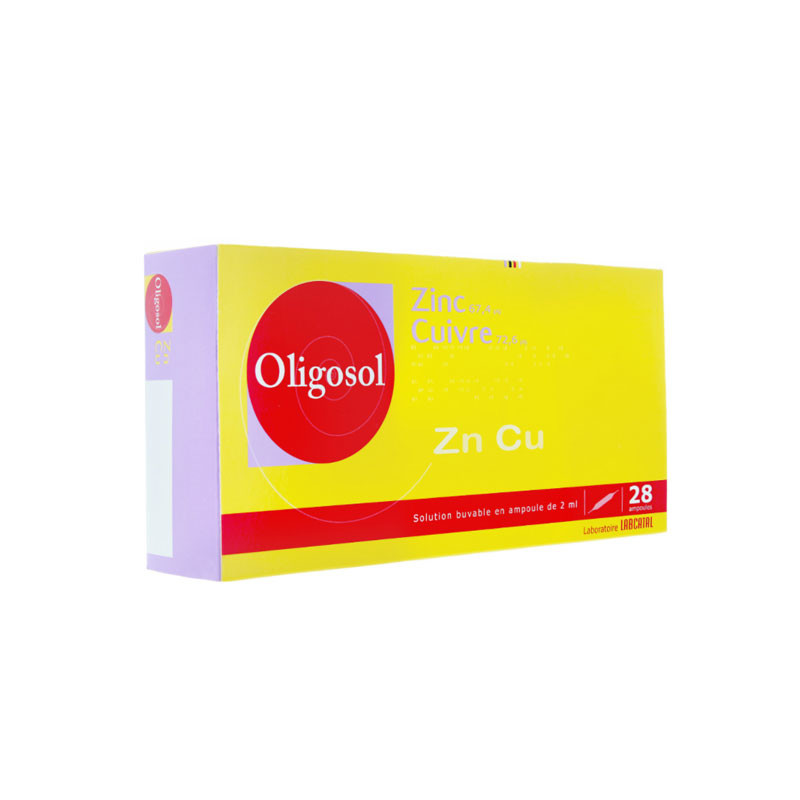 OLIGOSOL ZINC CUIVRE Zn Cu 28 AMPOULES LABORATOIRE LABCATAL