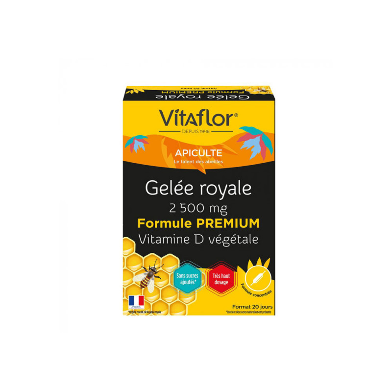 APICULTE GELEE ROYALE  2500MG PREMIUM 20 AMPOULES VITAFLOR