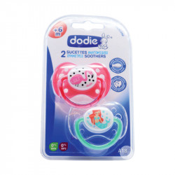 SUCETTE ANATOMIQUE +6 MOIS SILICONE FLAMAND ROSE + PETITE SIRENE LOT DE 2 DODIE