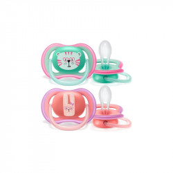 SUCETTES ULTRA AIR COLORIS ROSE/VERT 18 mois+ AVENT