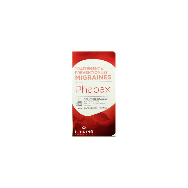 PHAPAX HOMEOPATHIE MIGRAINE 30 ML LEHNING PHAPAX HOMEOPATHIE MIGRAINE 30 ML LEHNING
