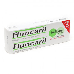 PATE DENTIFRICE BI FLUORE 250mg MENTHE LOT DE 2 X 75ML FLUOCARIL