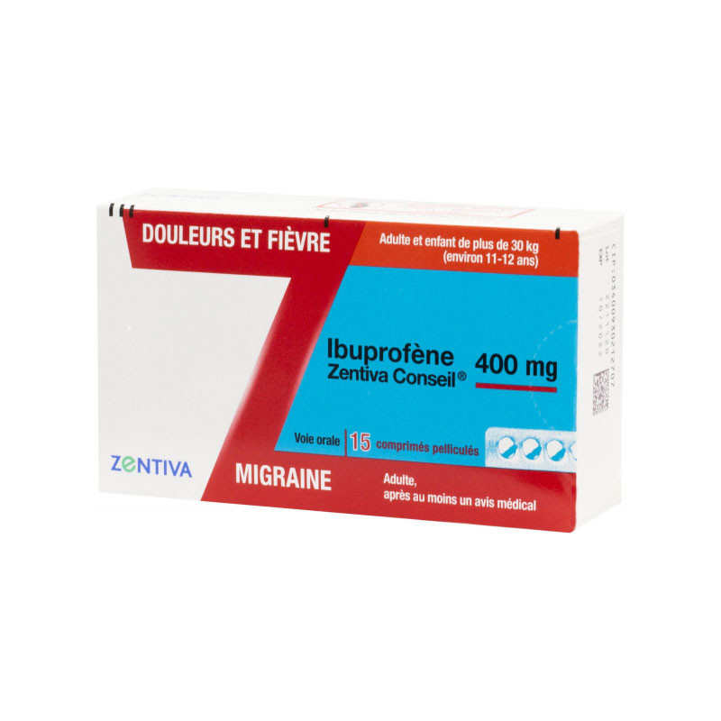 IBUPROFENE 400MG 15 COMPRIMES PELLICULES ZENTIVA