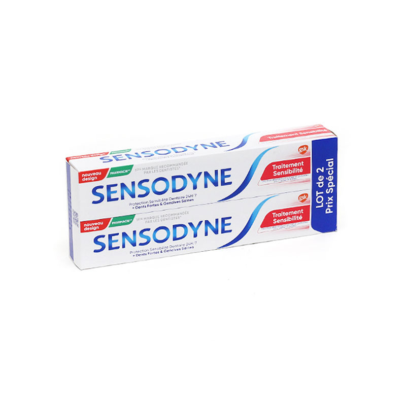 DENTIFRICE TRAITEMENT SENSIBILITE LOT DE 2 X 75ML SENSODYNE