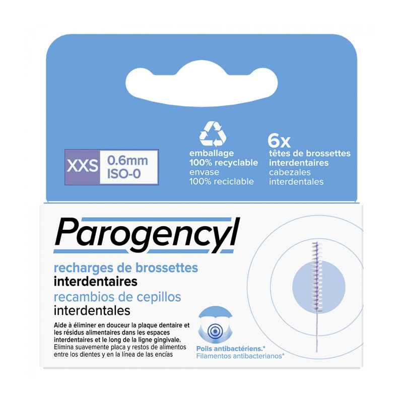 RECHARGE 6 BROSSETTES INTERDENTAIRES XS 0.6mm PAROGENCYL