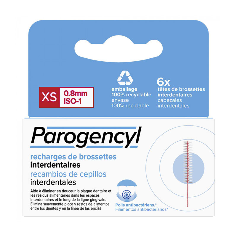 RECHARGE 6 BROSSETTES INTERDENTAIRES XS 0.8mm PAROGENCYL