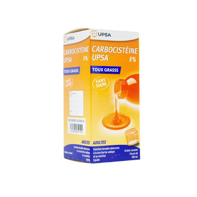 CARBOCISTEINE 5% ADULTES SANS SUCRE 200ML UPSA CARBOCISTEINE 5% ADULTES SANS SUCRE 200ML UPSA