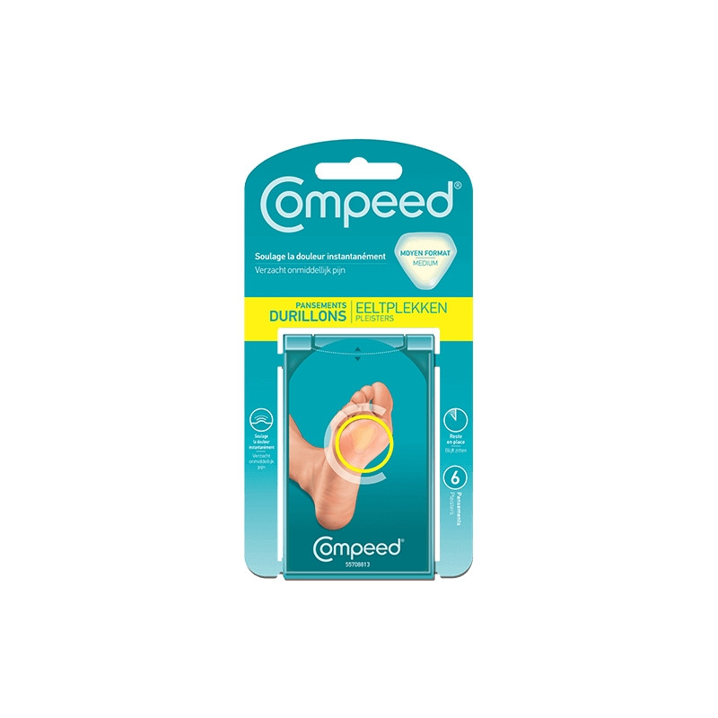 PANSEMENTS DURILLONS MOYEN FORMAT X6 COMPEED