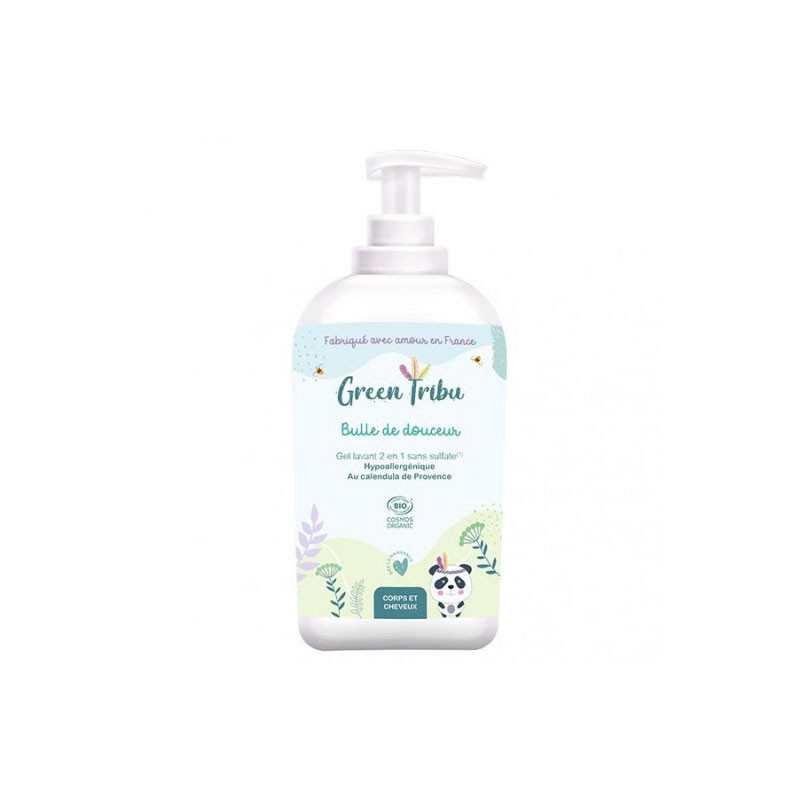 GREEN TRIBU BULLE DE DOUCEUR GEL LAVANT 2 en 1 BIO 500ML GREEN TRIBU BULLE DE DOUCEUR GEL LAVANT 2 en 1 BIO 500ML
