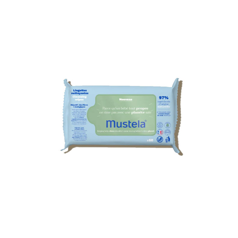 LINGETTES NETTOYANTES à l' avocat 60 lingettes MUSTELA