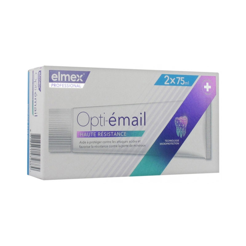 OPTI- EMAIL HAUTE RESISTANCE DENTIFRICE LOT DE 2 X 75ML ELMEX PROFESSIONAL