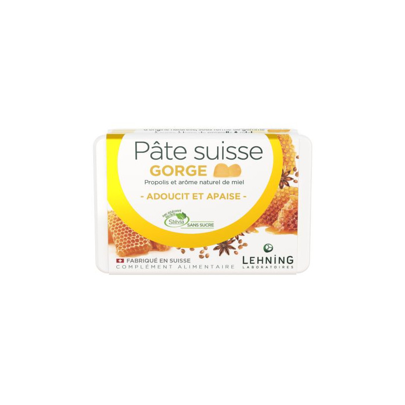 PATE SUISSE GORGE PROPOLIS MIEL 40 GOMMES LEHNING