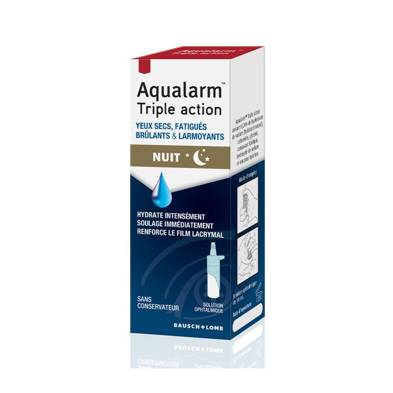 AQUALARM TRIPLE ACTION NUIT 10ML BAUSCH & LOMB