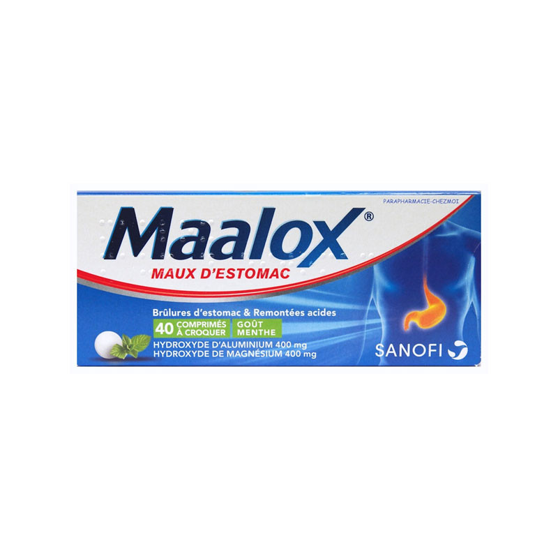 MAALOX MAUX D'ESTOMAC MENTHE COMPRIMES A CROQUER SANOFI