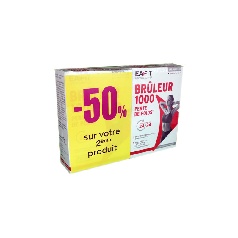 BRÛLEUR 1000 PERTE DE POIDS LOT DE 2 X 60 COMPRIMES EAFIT BRÛLEUR 1000 PERTE DE POIDS LOT DE 2 X 60 COMPRIMES EAFIT