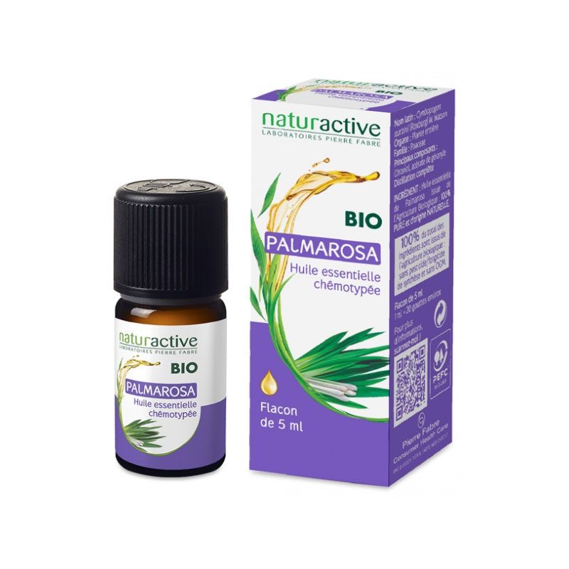 HUILE ESSENTIELLE PALMAROSA BIO 5ML NATURACTIVE